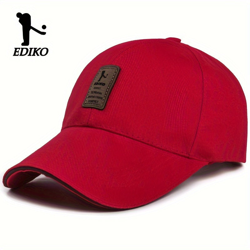 EDIKO Unisex Baseball Cap in Black, 100% Breathable Sun Protection, Casual Outdoor Golf Cap, Hand Washable