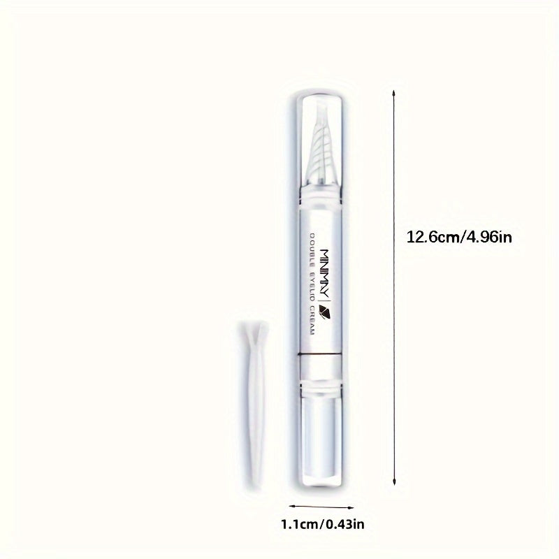 Hypoallergenic double eyelid cream with waterproof invisible glue and adhesive pen for enhancing eye size and shape.