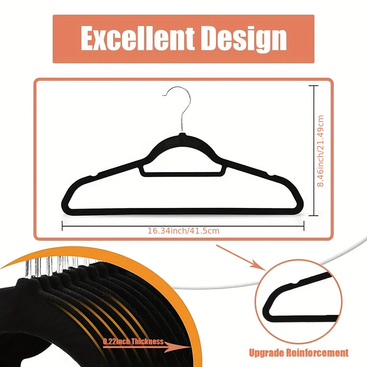 Hanging Non-Marking Clothes Hangers in Sets of 30, 50, or 100 - Perfect for Saving Space and Organizing Clothes in Bedroom, Bathroom, Office, Entryway, Closet, Wardrobe, Home, or Dormitory. Made of Non-Slip Plastic Material.