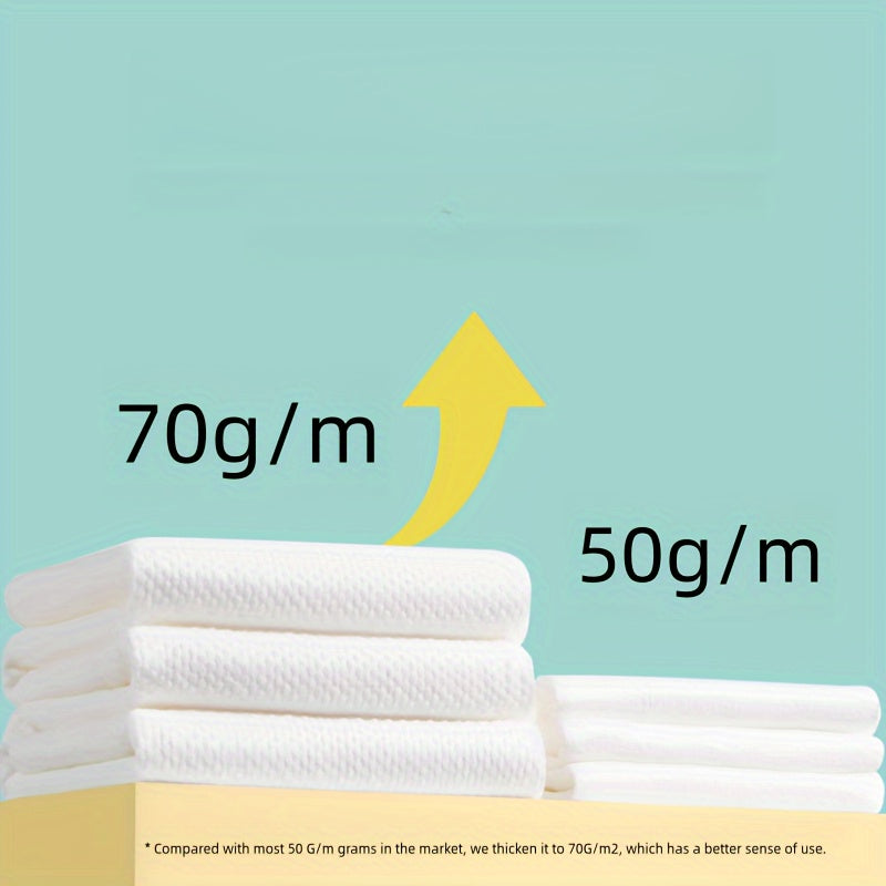 Disposable folding bath towel in portable packaging, enlarged and thickened for strong water absorption. Skin-friendly, soft, and suitable for business trips, travel, camping, and beach vacations.