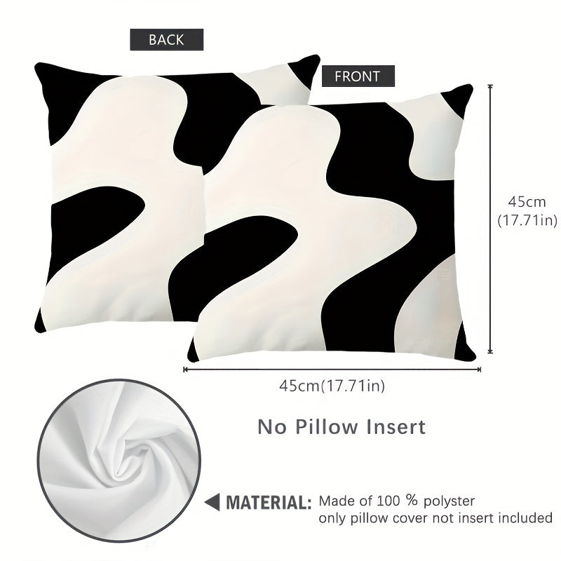 Upgrade your living space with our Modern Geometric Abstract Art Pillowcase. Featuring a stunning black and white design, this double-sided pillowcase is made from soft and durable fabric that will add a vibrant touch to your living room, bedroom, or