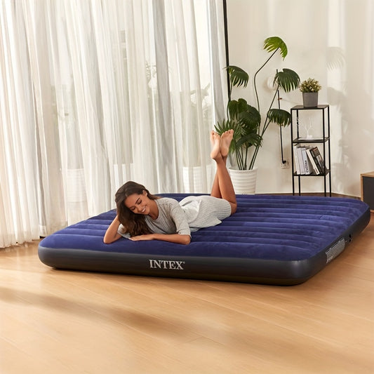 1pc INTEX Inflatable Mattress for 2, Portable Folding Bed, PVC Fabric, Repair Kit Included, Ideal for Camping