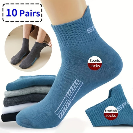 High quality casual socks for men in a pack of 10 pairs, size 38-45. Great gift for sports enthusiasts.