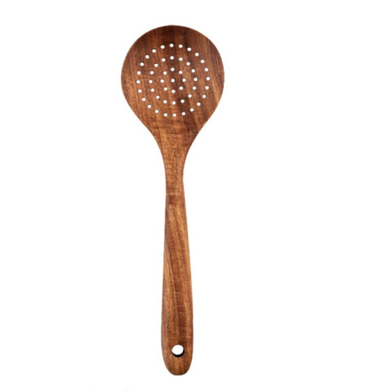 Wooden kitchen utensil set with non-stick spatula, soup spoon, and spoon combo. Durable and high quality for healthy cooking, at a low price. Retailers can be unreliable.