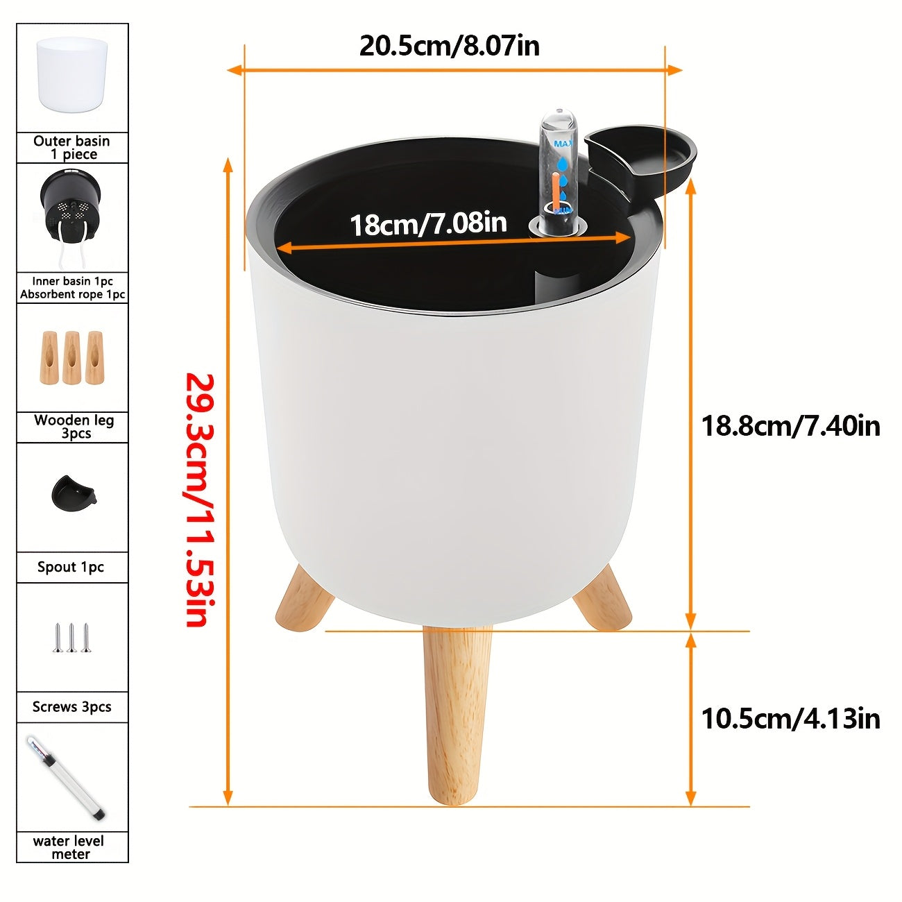 Wooden leg planter for indoor/outdoor use in home or office, suitable for various plants.