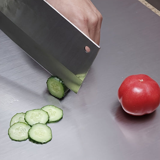 Stainless Steel Chopping Board made with 304 Grade Steel - Resistant to Mold, Rolling Feature, Ideal for Household and Butcher Use, Perfect Cutting Board for Kitchen Tasks