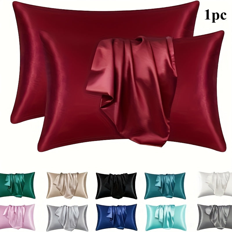 Indulge in Luxury with a Single Luxury Satin Pillowcase - Smooth, Comfortable & Gentle on Skin, Available in Solid Colors with Envelope Closure, Easy to Clean in the Washing Machine - Ideal for Home Bedding