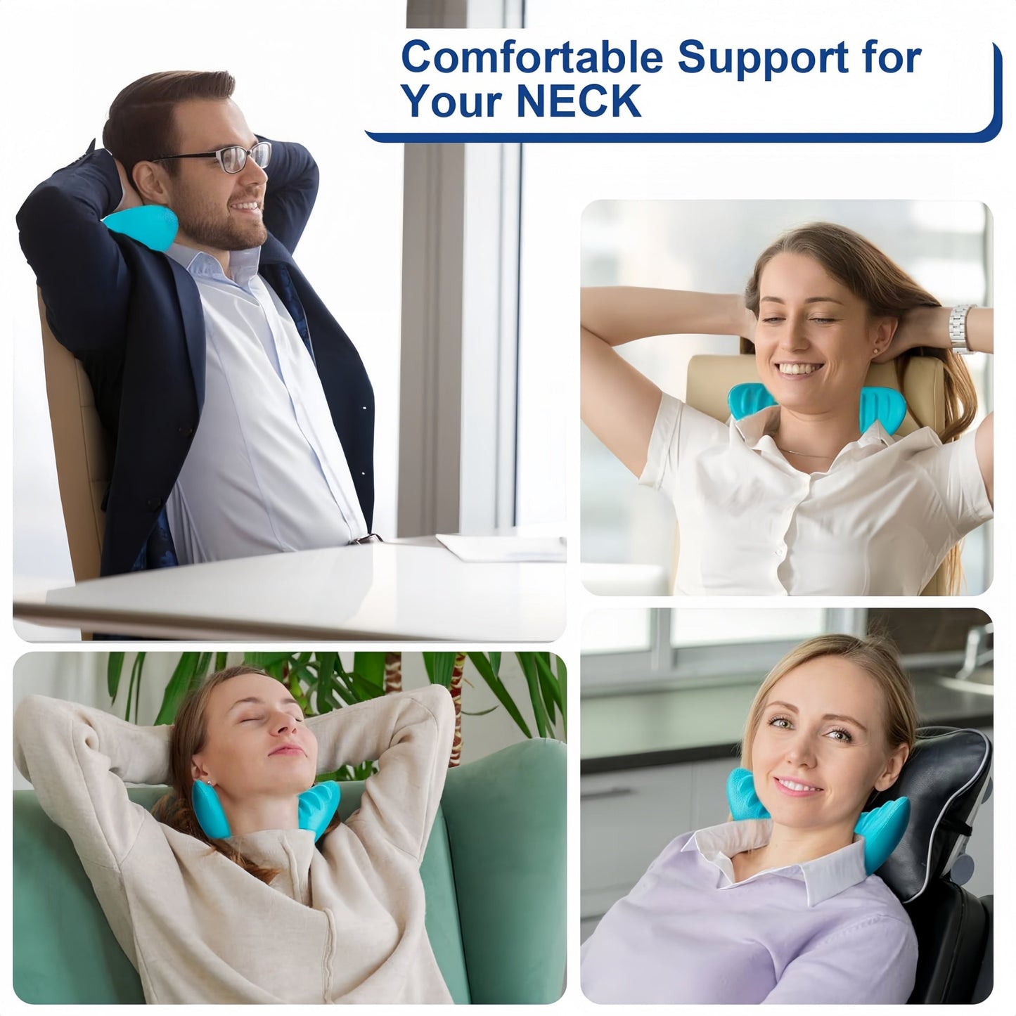 Neck Stretch Massage Pillow with C-Curve & Neck Bumps for Pain Relief, Made of Polyethylene, Hand Wash Only, Lightweight and Non-Textile Material - Suitable for Posture Improvement, Muscle Soreness, Headache Relief, and Stress Reduction (1 Pack)