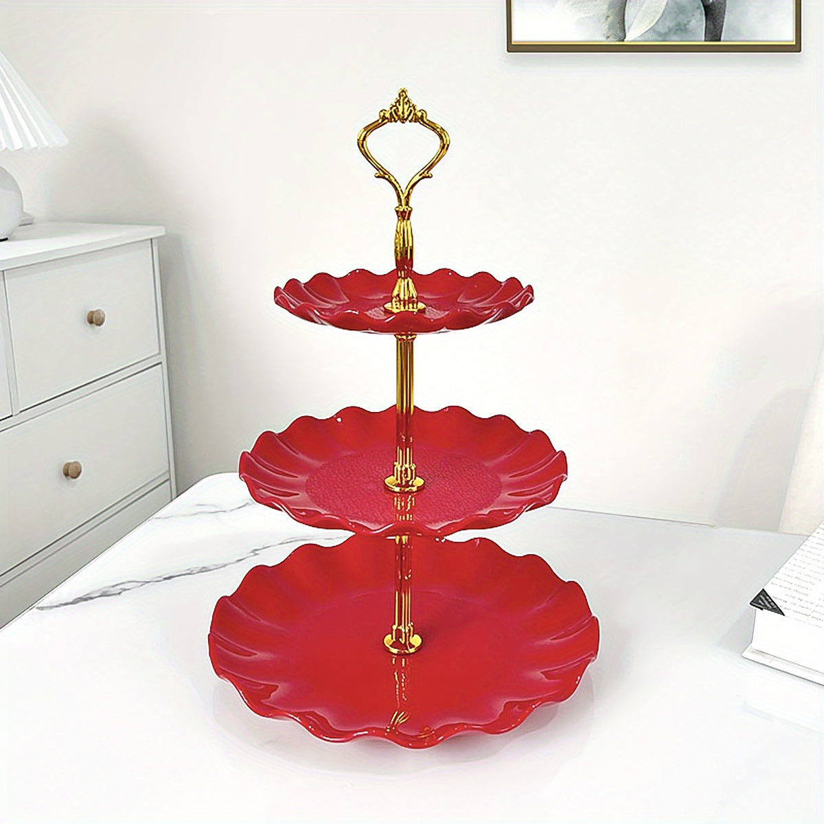 1pc, 3-tier serving stand for cakes, cupcakes, desserts, and table decorations perfect for various occasions like parties and holidays.