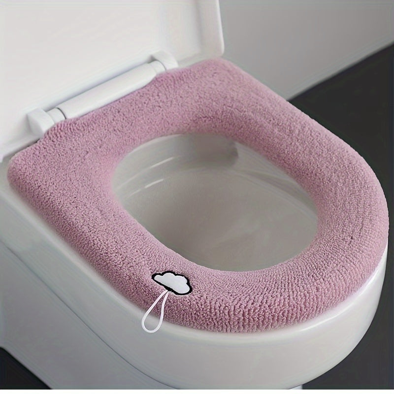 Soft, warm plush toilet seat cover for all seasons. Perfect bathroom accessory or holiday gift.