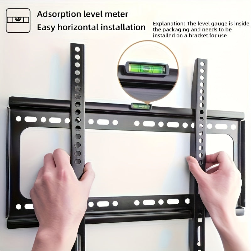 Securely mount your 26-65 inch TV screen with this fixed TV wall mount bracket. Made of durable metal, this bracket is designed to support screens with a VESA mount size of 400x400mm. With a load-bearing capacity of 50Kg/110lb, it is perfect for home or