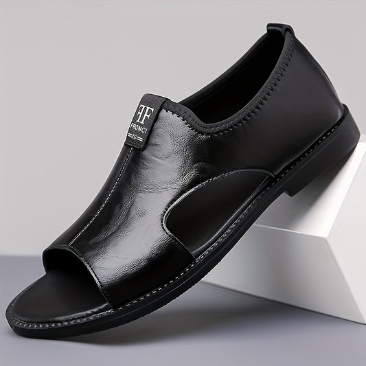 Men's slip-on open toe sandals for spring and summer walking and traveling, with non-slip design.