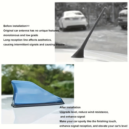 Universal Car Shark Fin Antenna for Auto Radio Signal Decoration.