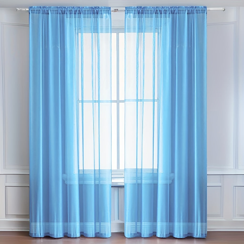 Contemporary Sheer Window Curtain for Bedroom - Romance Themed Gauze Panel - Made of Polyester Trilon Fabric, Cordless Design - Features Woven Rod Pocket for Easy Hanging - Machine Washable, 60g Fabric Weight