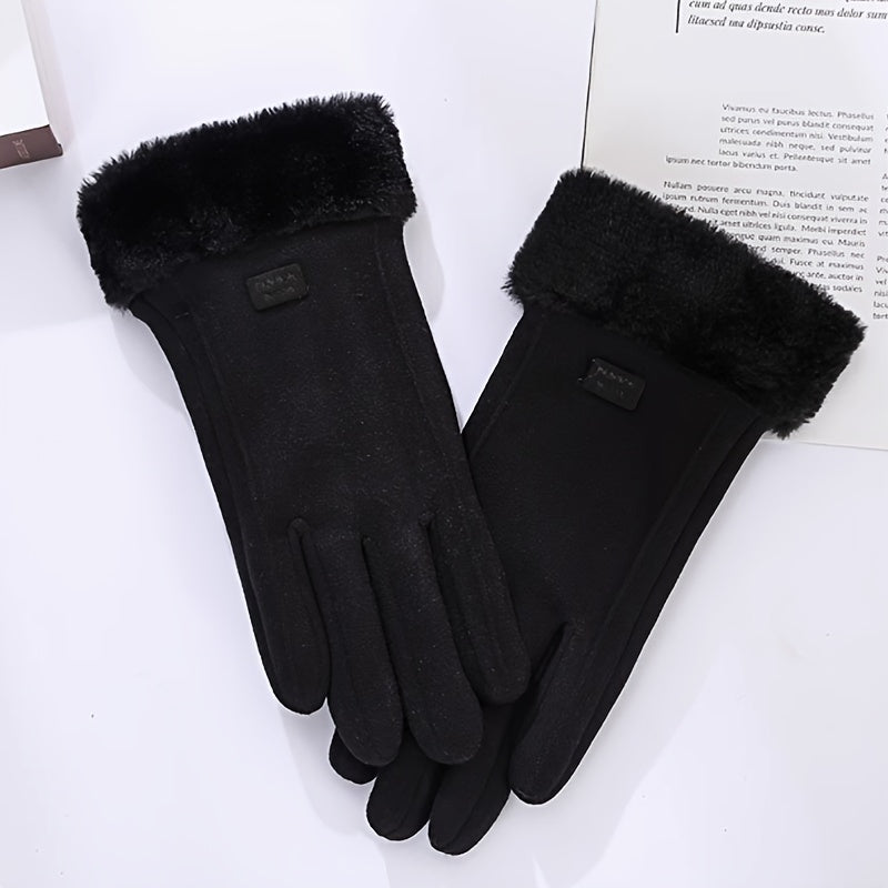 Stay warm and stylish this winter with a pair of CarrKen women's casual gloves. Made from polyester fiber, these gloves feature a solid pattern and are windproof and water-resistant. They are also touchscreen compatible, making them perfect for outdoor