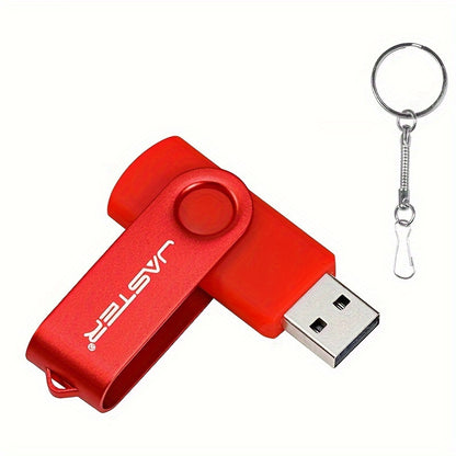 JASTER 128GB High-Speed USB 2.0 Flash Drive with Rotatable Metal Memory Stick, Keychain, and Bright Colors - Perfect for Business Gifting