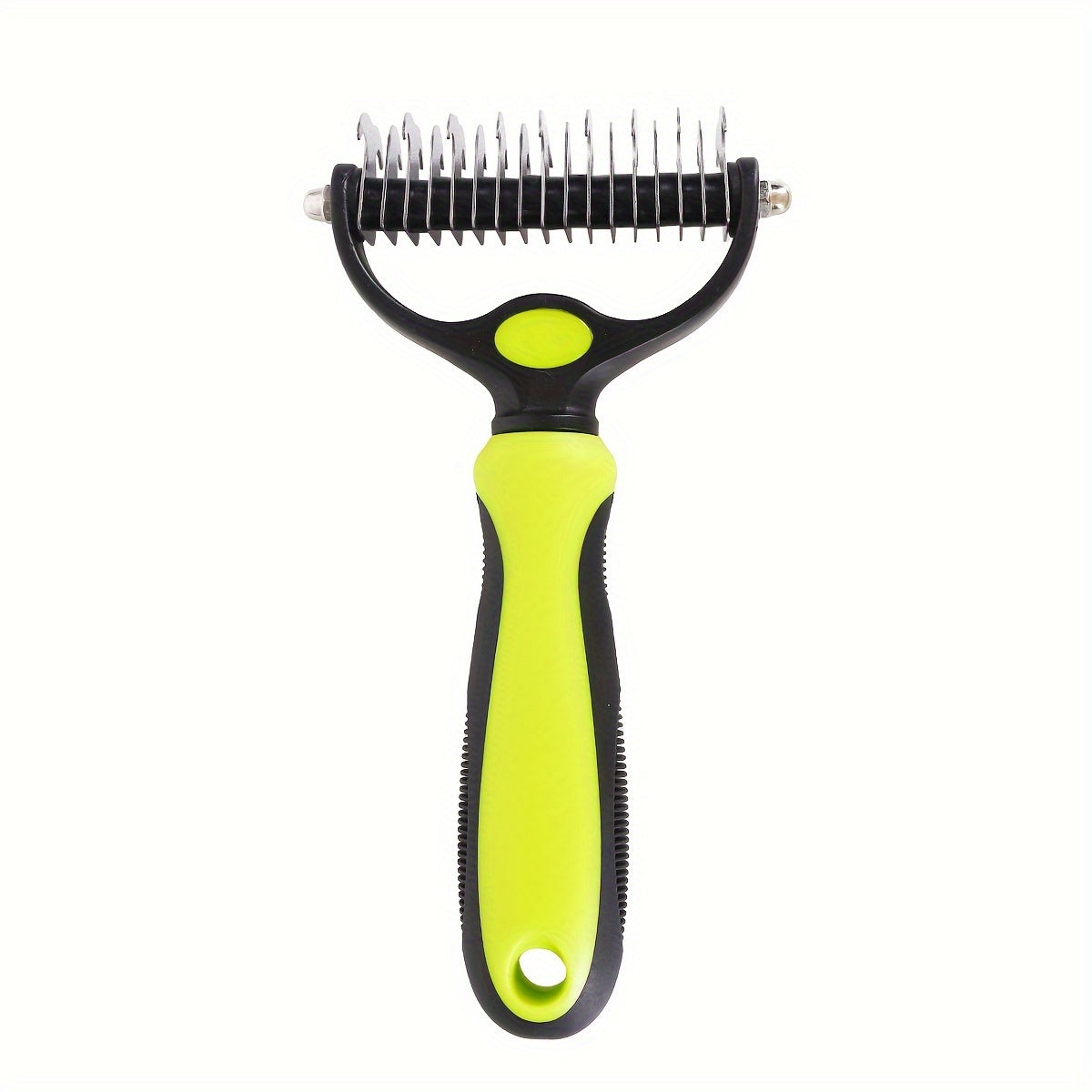 1pc Double-sided Dog Undercoat Hair Removal Comb with Non-slip Gentle Slicker Brush