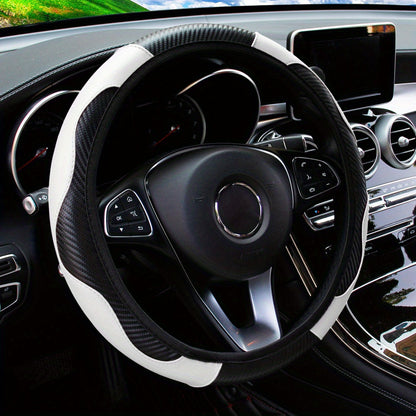 Inner Circle Car Steering Wheel Cover, Carbon Fiber, Non-Slip, 37-38CM, Accessories