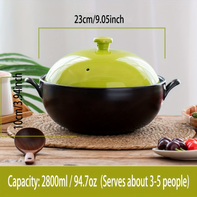 XIN TIAN LI Ceramic Casserole Dish - Withstands High Temperatures, Suitable for Gas Stovetop & Oven Use, Great for Soups & Stews, Holds 94.7oz (Enough for 3-5 Servings)