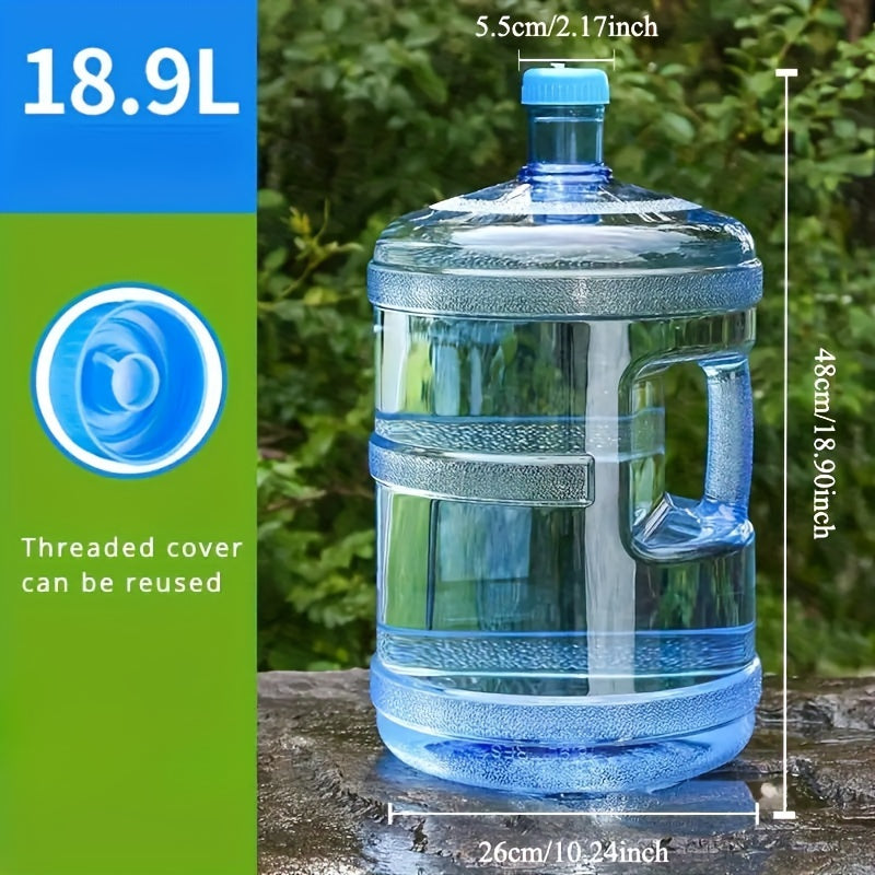 Food-safe plastic water jug perfect for camping, outdoor activities, and home.