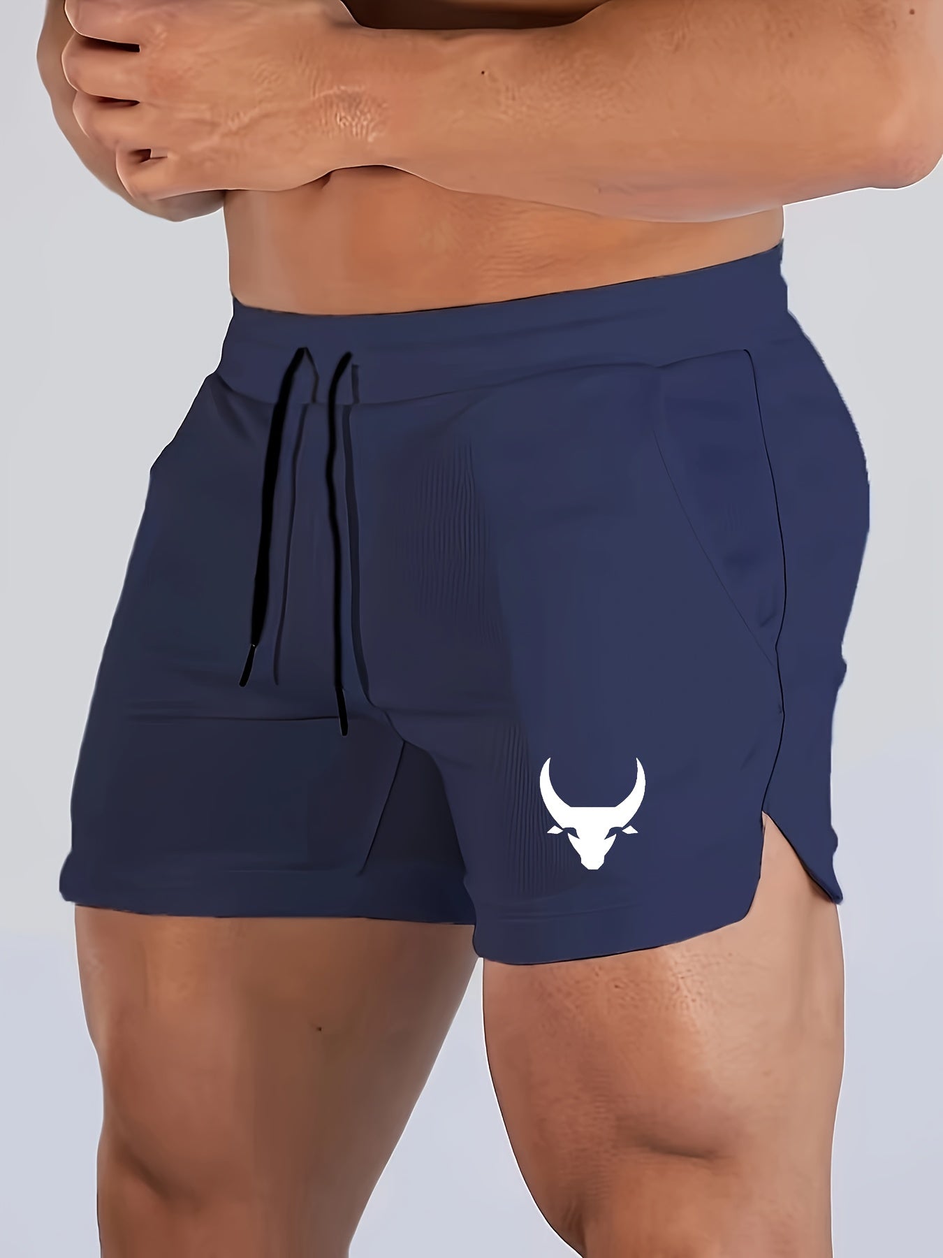 Men's Bullhead Pattern Sports Shorts for Casual Outdoors Activities