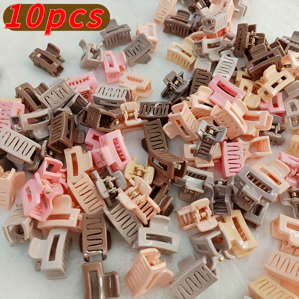 10/20 pink coffee small hair clips in cute solid colors suitable for fine/thick hair. Easy to wear oval cartoon style clips make perfect fashion accessories for birthdays and everyday wear.