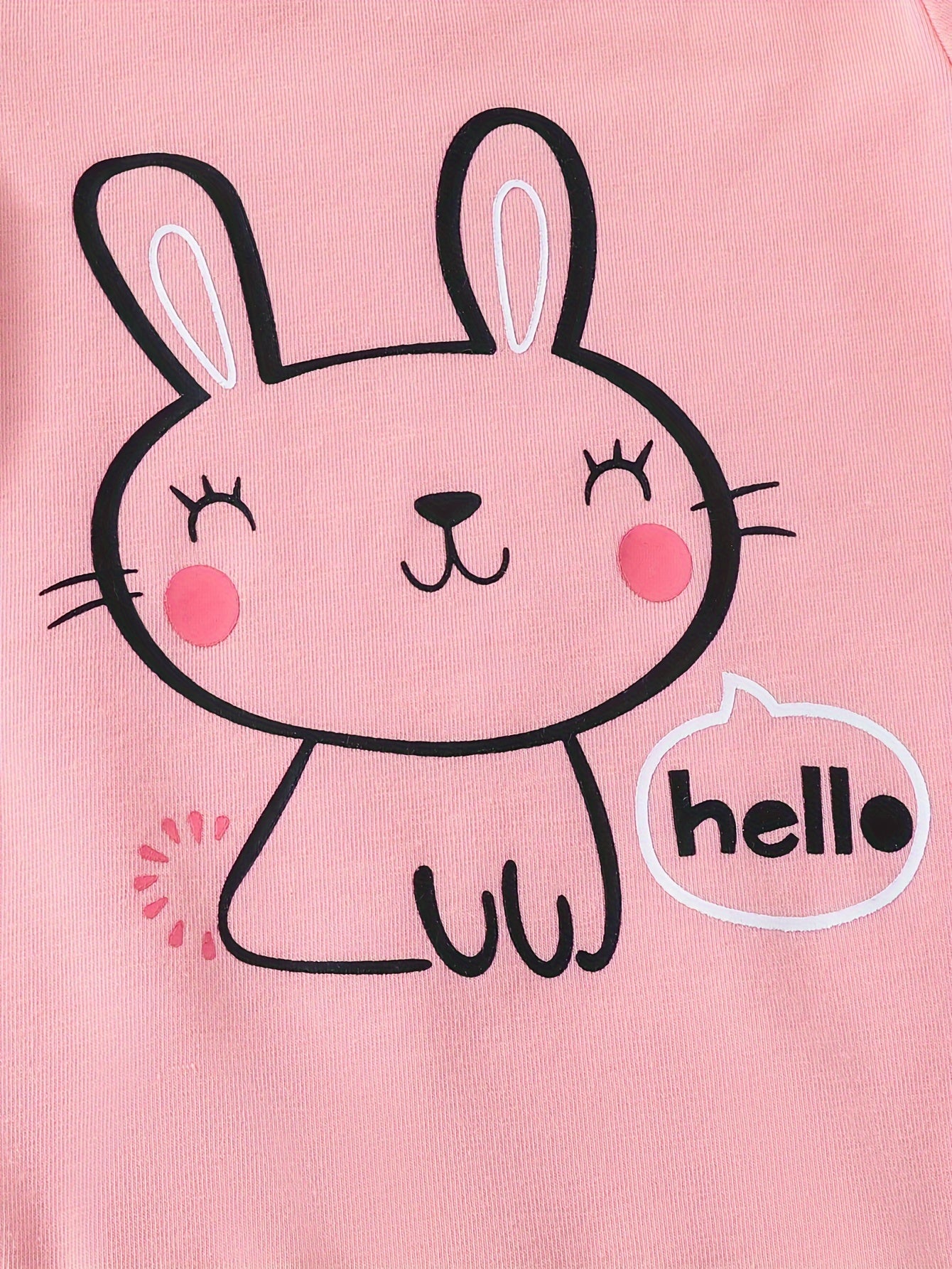 Set of six cute bunny-themed short-sleeve onesies for outdoor wear