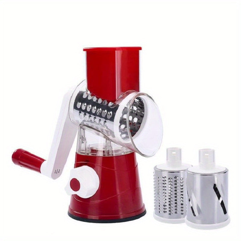 One-piece Vegetable Slicer with Multifunctional Fruit Slicer, TableTop Drum Grater, Manual Food Grater, Roller Vegetable Grater, Potato Cutter, Household Potato Chopper - Kitchen Stuff Gadgets and Accessories.