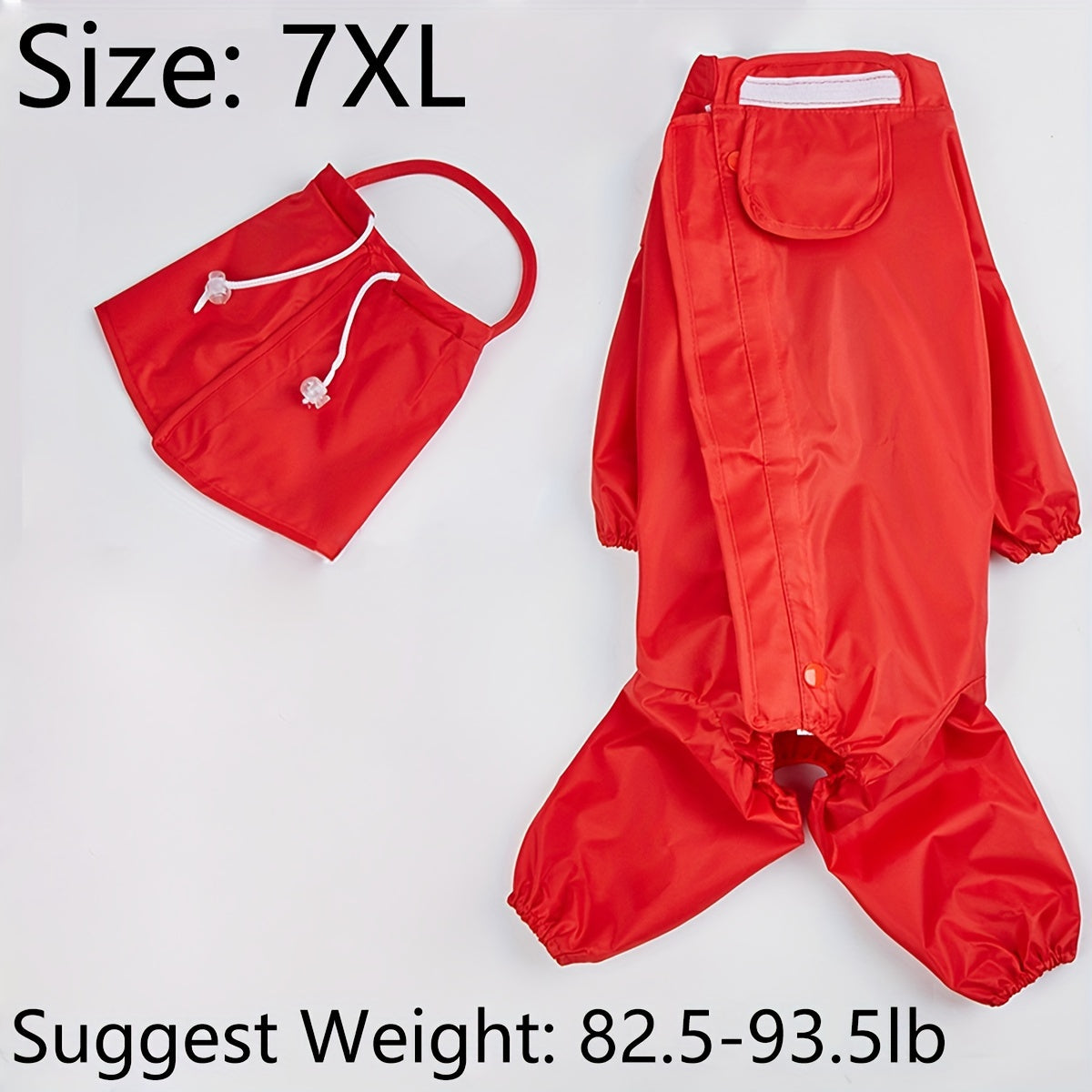 Red Large Dog Pet Raincoat