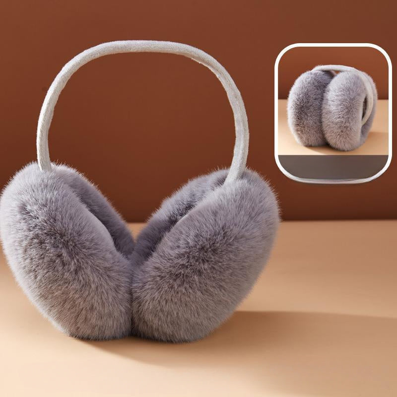 Cozy Foldable Earmuffs - Made from Stretchy, Hand-Washable Polyester for Winter Comfort & Fashion, with Ear Tips and Ear Bags included