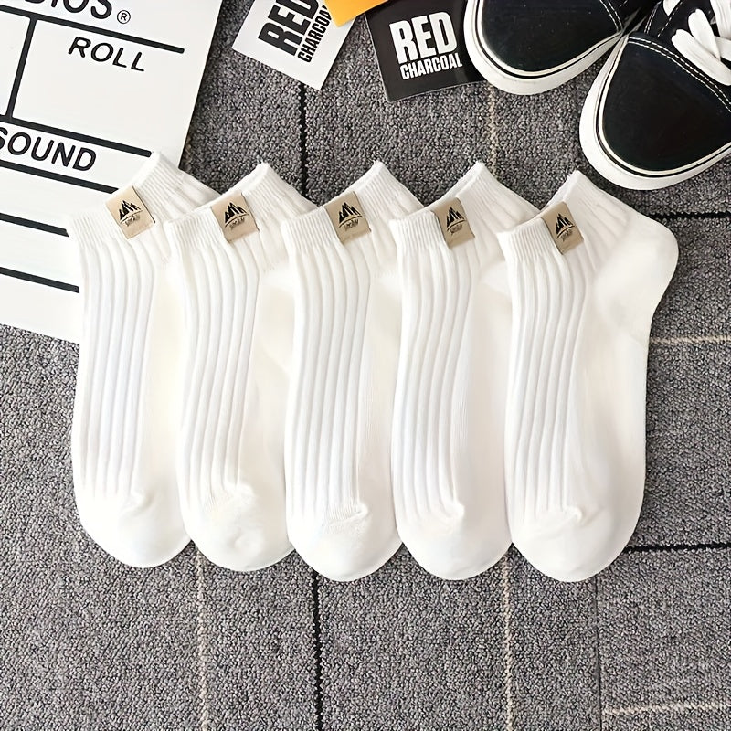 3 pairs of men's low cut ankle socks with anti-odor and sweat absorption features, suitable for all seasons.