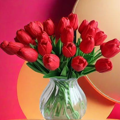 10 Artificial Simulation Tulips with Real Touch, Suitable for Room/Home/Bedroom/Wedding/Office/Cafe Decor, Perfect for Valentine's Day, Birthdays, and Mother's Day.