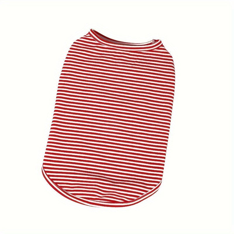 Stylish Striped Pet Vest for Small Pets - Machine Washable, Knit, Pullover Style