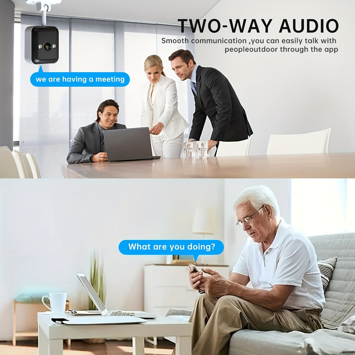 Experience clear and crisp live feeds with the JOOAN 1080P HD Wireless Security Camera featuring full color night vision. Stay connected with two-way audio and receive motion detection alerts. Conveniently set up the camera with the built-in WiFi hotspot