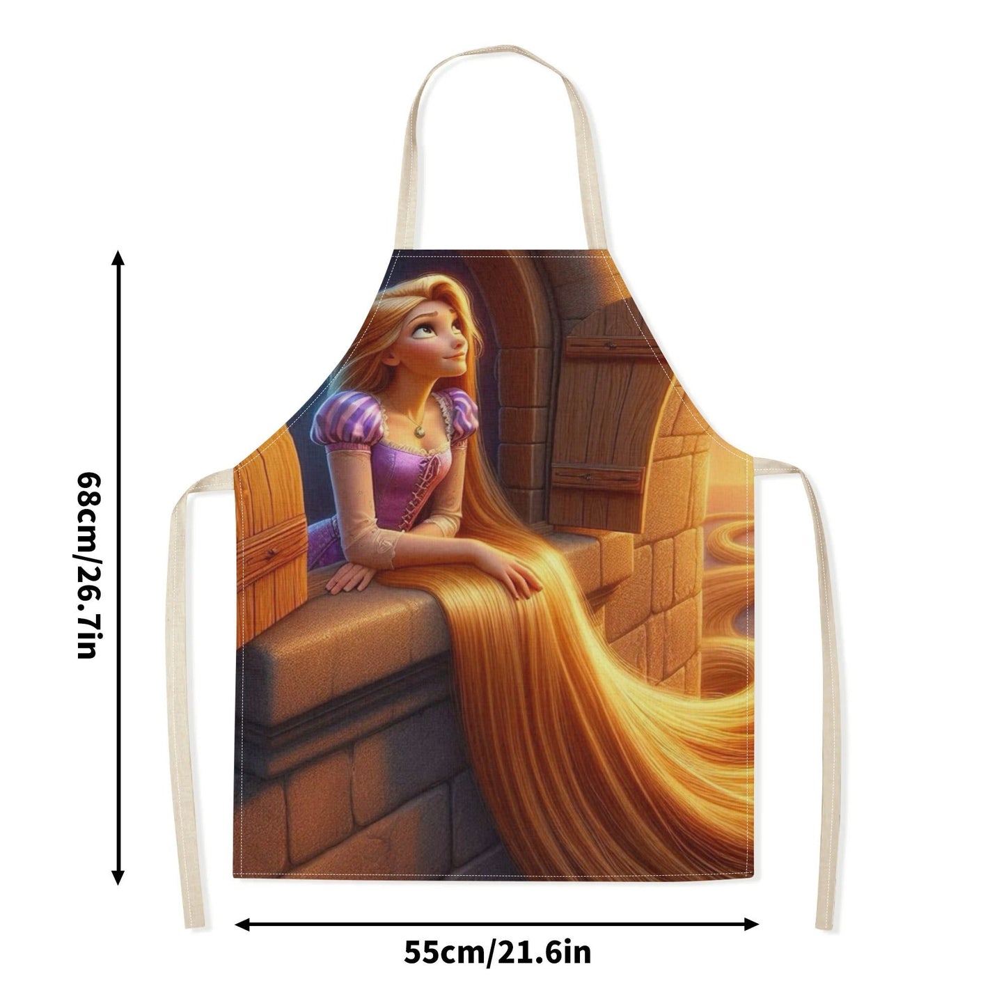 Waterproof Disney Cinderella Apron Made from Durable Polyester - Easy to Care for, No-Lining Design, Perfect for Hotels, Supermarkets, Restaurants, Fruit Shops, Milk Tea Stands, and Home