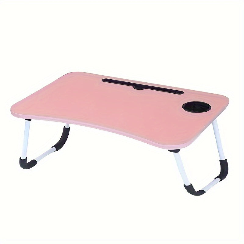 Folding Portable Table, Laptop Desk with Cup Holder and Tablet Slot, Perfect for Work, Studying, and Reading and Writing. Ideal for use in Bed, on the Sofa, at a Picnic, or on the Floor. Great for Students and anyone looking for a convenient and