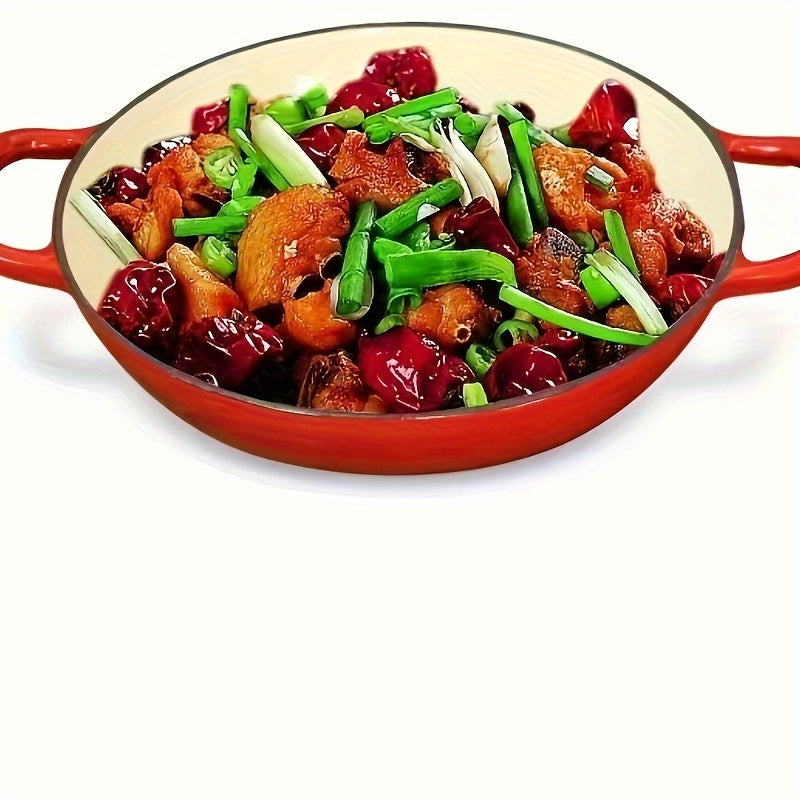 Multipurpose Enamel Cast Iron Skillet - Non-Stick, Great for Soups & Seafood, Perfect for Home Cooking & Professional Kitchens