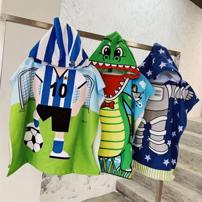 Cute hooded bath towel with fun designs - ideal gift for kids