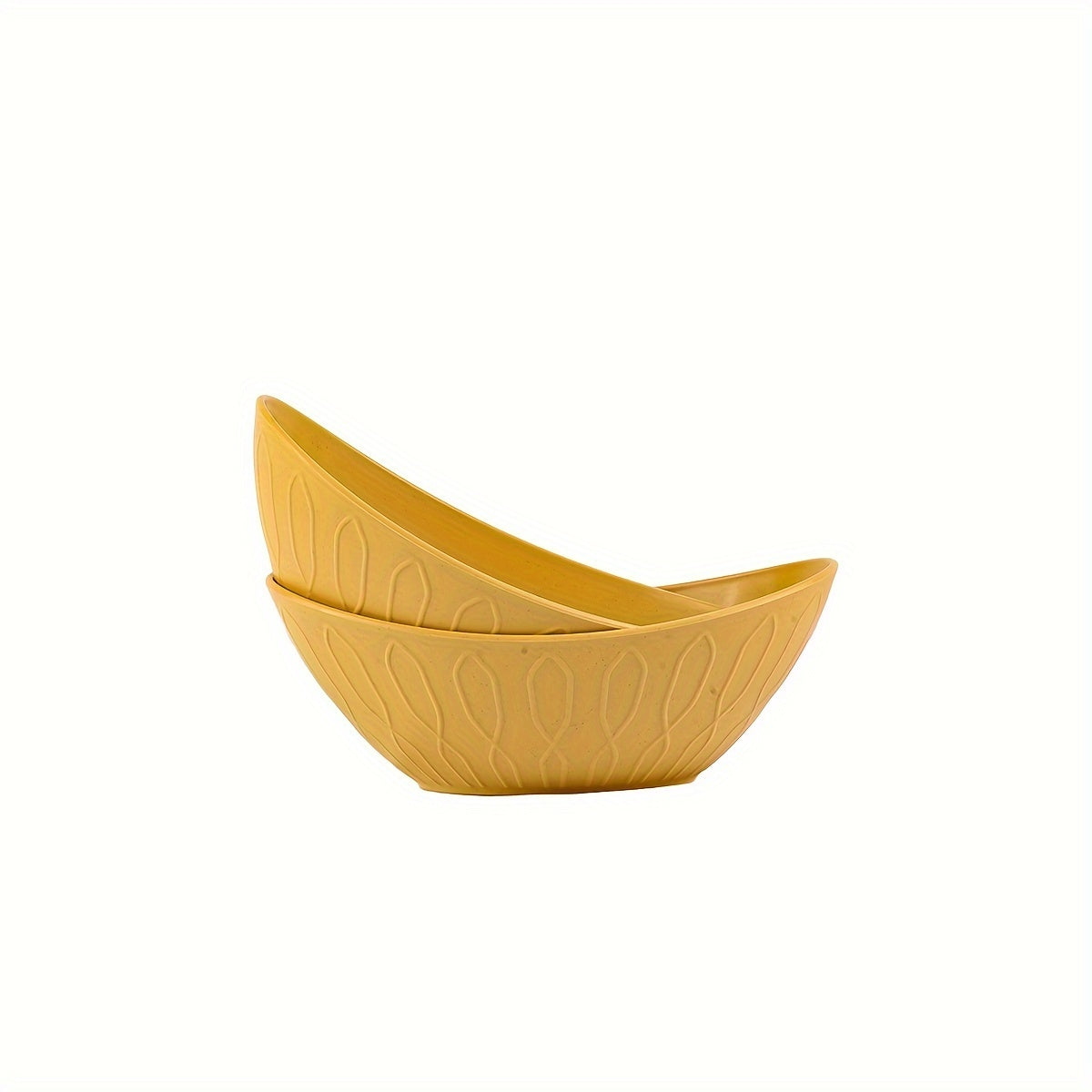 2 Unbreakable bowls shaped like yuanbao, ideal for oatmeal, salads, and pasta in the kitchen and dining area.