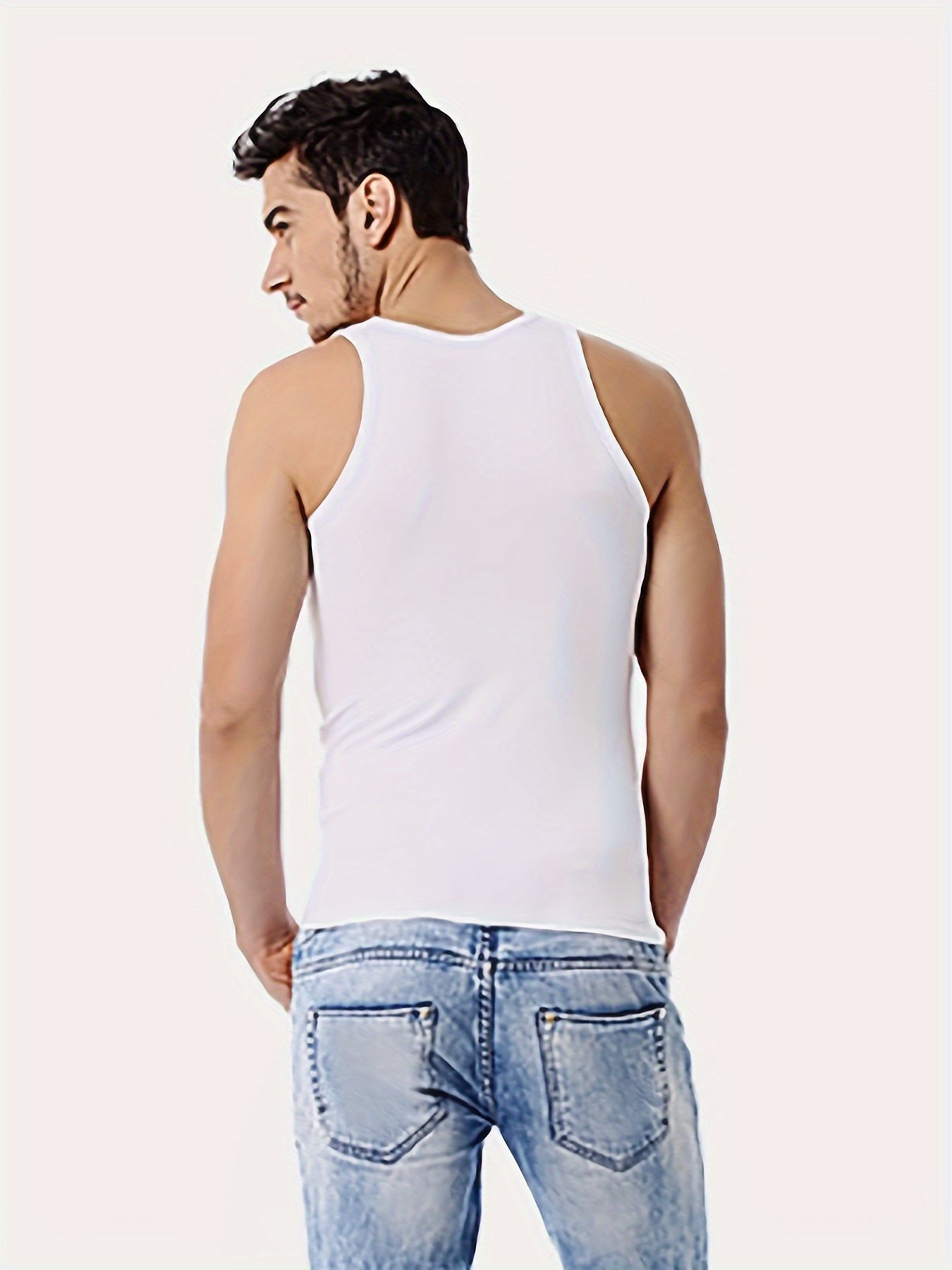 3 Men's Cotton Tank Tops: Breathable, Comfortable, Sleeveless, Slim Fit for Gym & Casual Wear, Easy-Care, All-Season