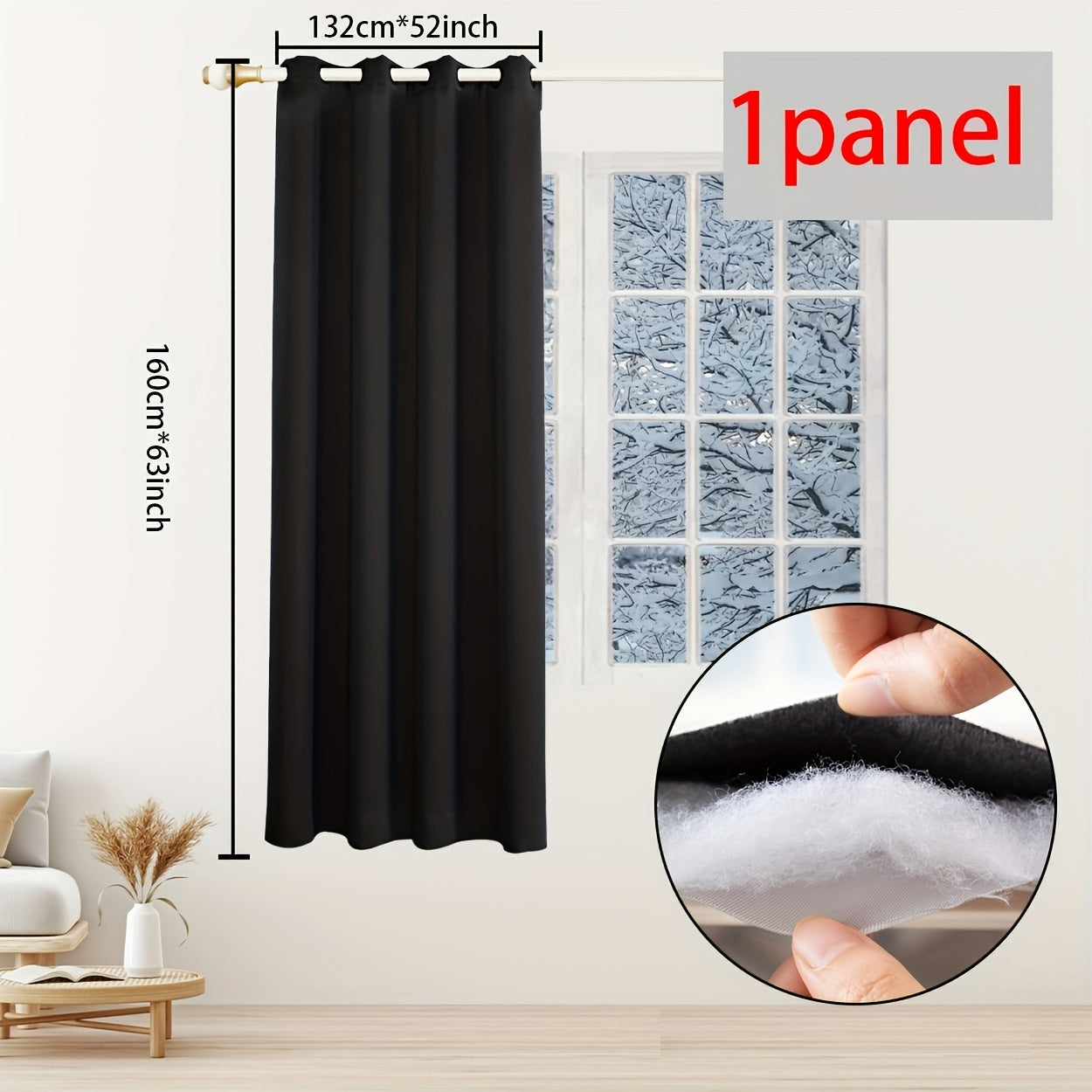 One piece of Winter Thermal Air Layer Curtains, specially crafted for insulation and wind protection during the colder months. These curtains are ideal for modern homes, serving as decorative door curtains, window partitions, and blackout curtains. They