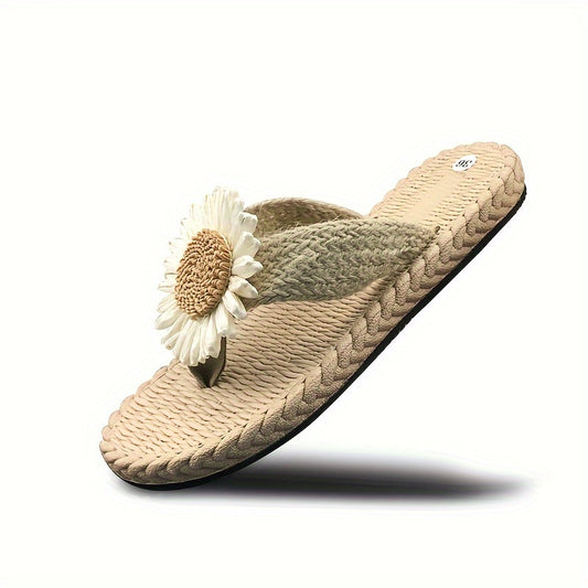 Dainty Daisy Slipper: Tekis taglik, ochiq havoda plyaj uchun slipper. Yengil, tez quriydigan va sirpanmas EVA material.