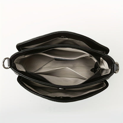 New fashion leather crossbody bag for women with multiple layers and soft leather shoulder strap.