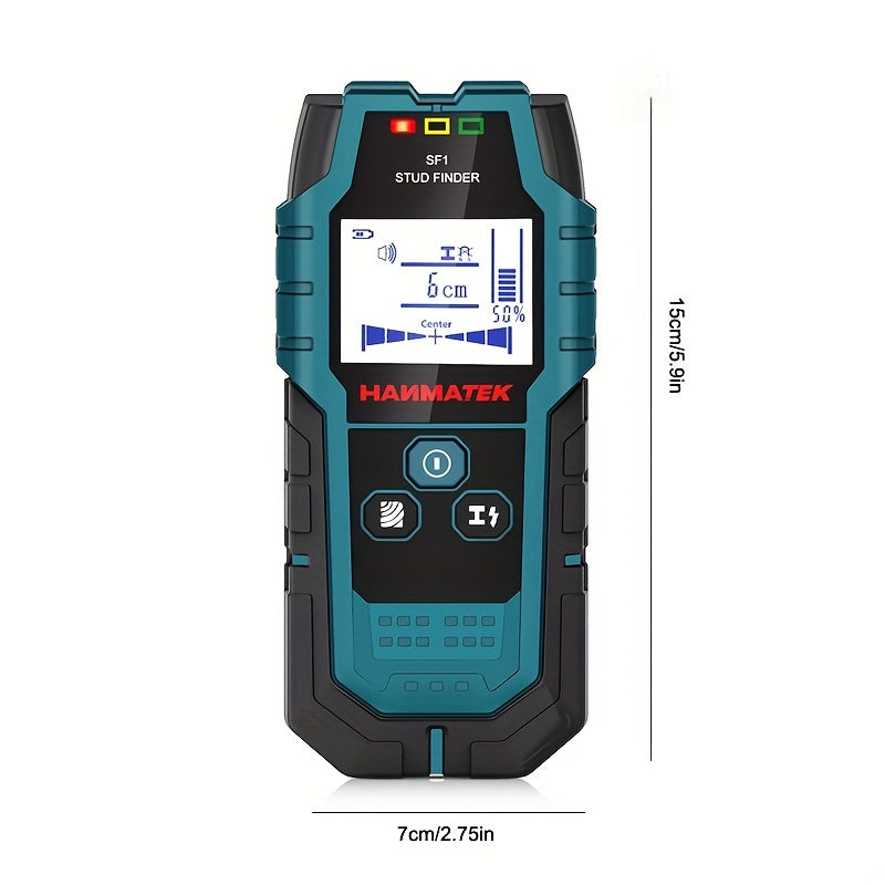 HANMATEK SF1 Wall Scanner detects studs, joists, and AC wires with LCD display.