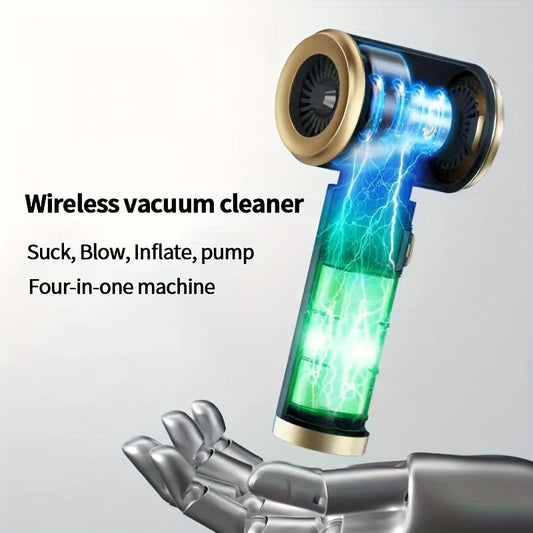 Wireless Handheld Vacuum Cleaner for Home and Car with 2000mAh capacity, 2-in-1 design, and 50W power. Made from ABS material, this vacuum cleaner features multiple components, USB charging, Li-ion battery, and dimensions of 18cm x 4.5cm. It operates at