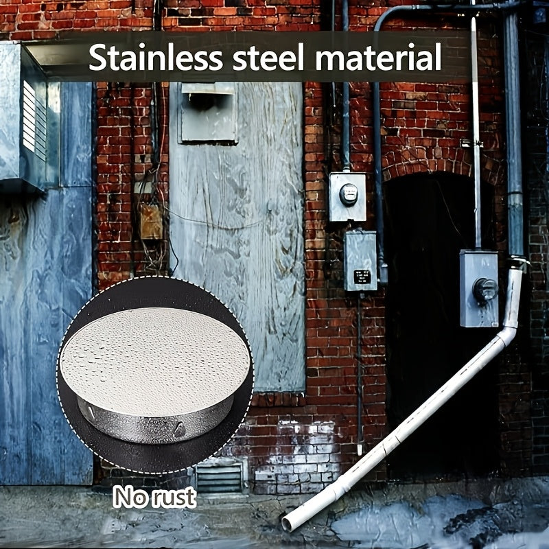 Stainless Steel Chimney Hole Cover for 150mm Round Stove Pipe End Cap - Simple Wall Liner Installation for Common Stove Pipes, Prevents Odors and Insects