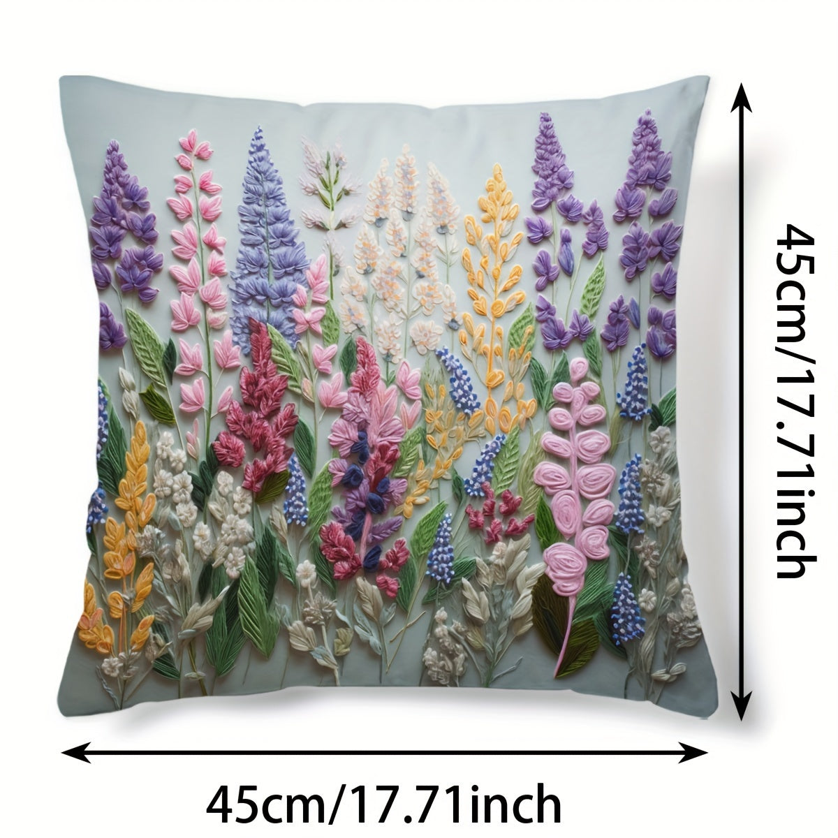 Soft and durable floral embroidered pillowcase with invisible zipper closure. Perfect for decorating bedroom bedding and sofa. Pillow insert not included.