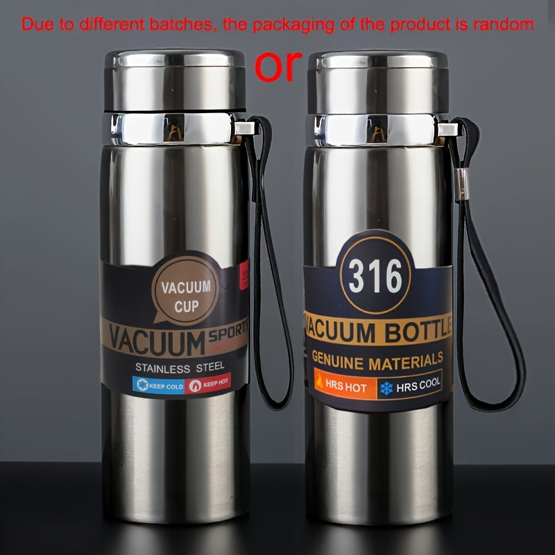 Premium 316 Stainless Vacuum Insulated Water Bottle - 800ml/27oz. Traditional Chinese gift drinkware keeps beverages cold for 24 hours and warm for 10 hours. Portable for camping, hiking, driving, and car travel. PVC-free with seal feature for climbing.