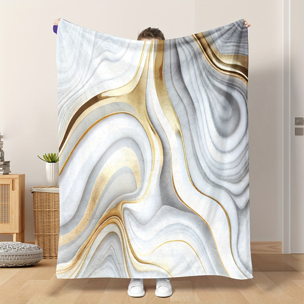 Soft and cozy marble print blanket for all seasons, perfect for travel, sofa, bed, office, or home decor. Great birthday or holiday gift for adults.