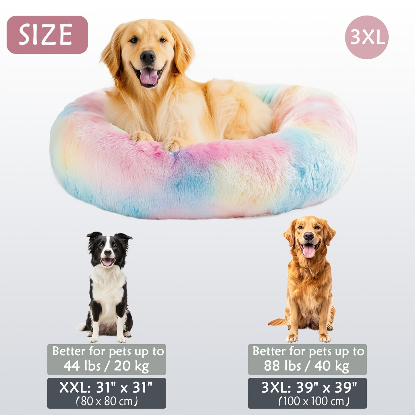 Cozy round pet bed for dogs, ideal for autumn and winter indoor sleeping.